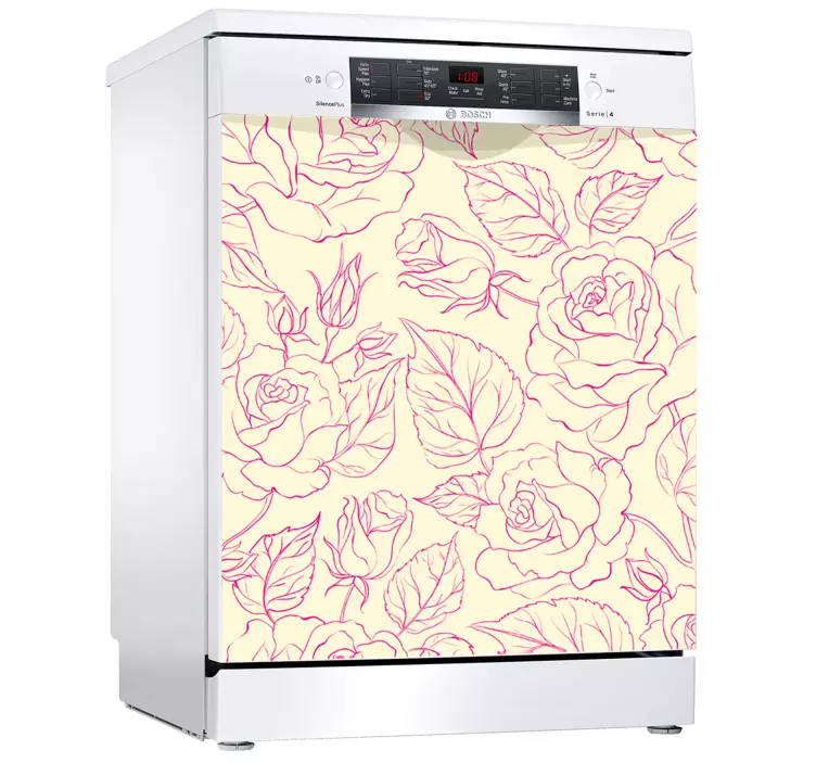 Pink roses appliance stickers - TenStickers