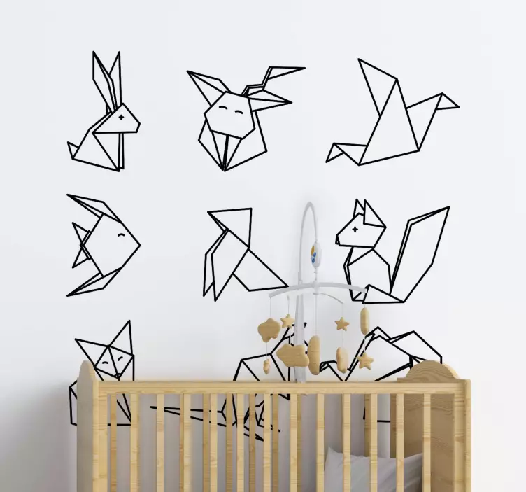 Playful Animal Shapes wall sticker - TenStickers