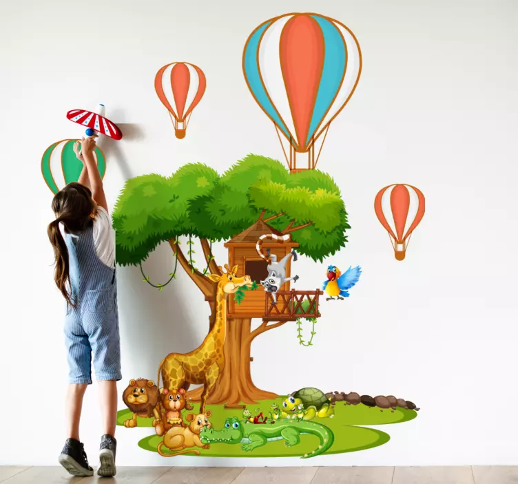 Playful Jungle Scene wall stickers for kid - TenStickers