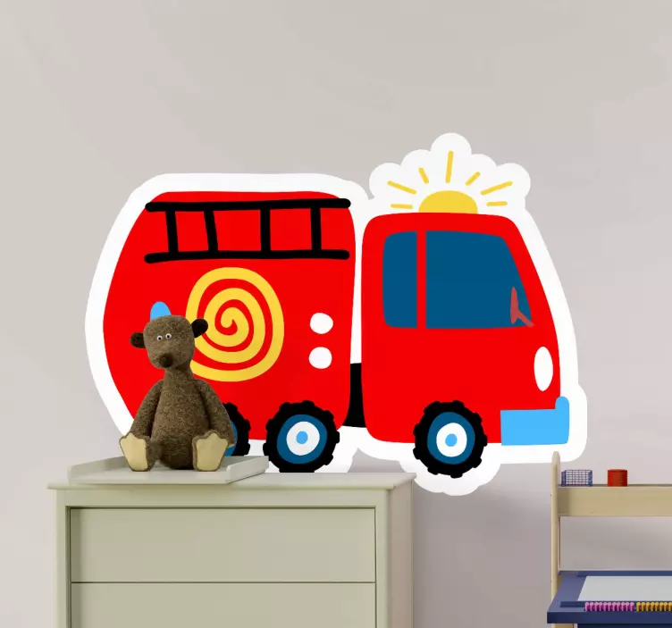 Playful Red Vehicle wall stickers for kid - TenStickers