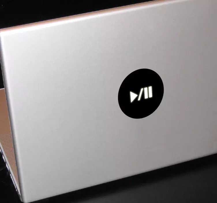 Play/Pause Button Laptop Sticker - TenStickers