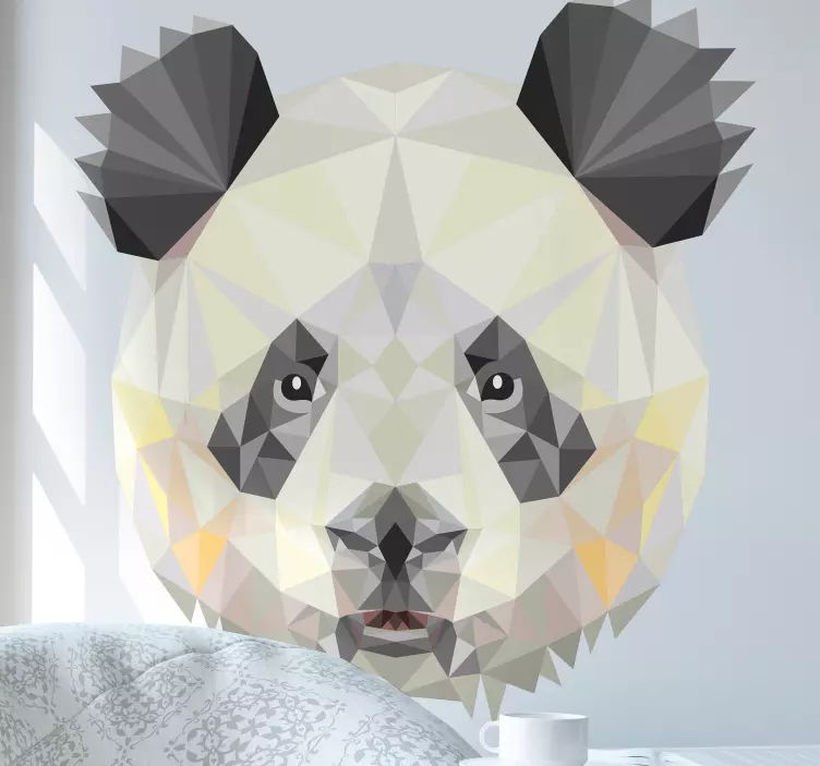 Polygonal Panda Face wall sticker - TenStickers