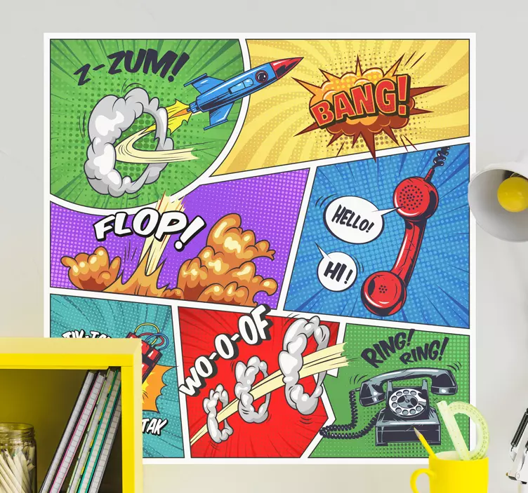 Pop art vintage wall sticker - TenStickers