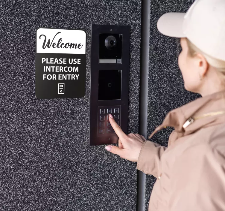 Por favor, use o interfone para entrar.Please use the intercom to - TenStickers