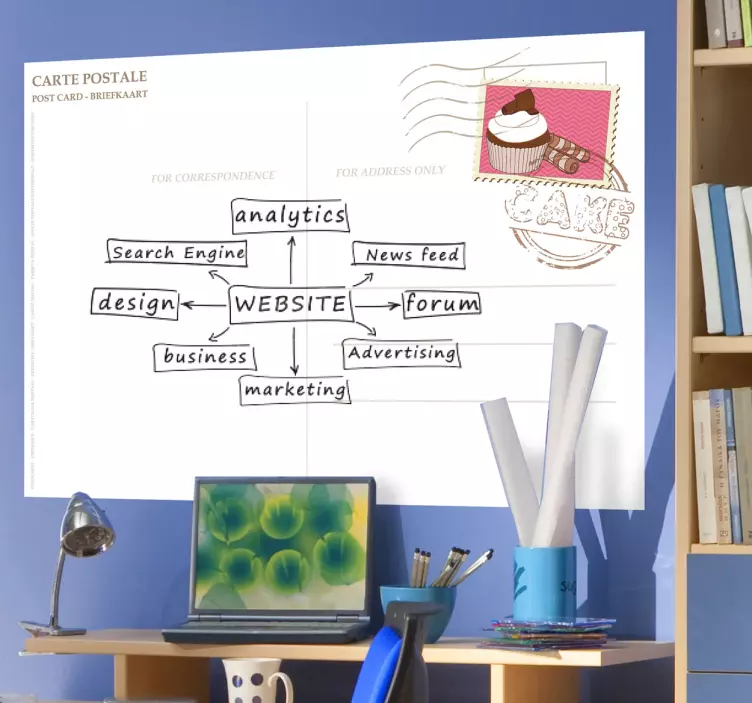 Postcard Whiteboard Sticker - TenStickers