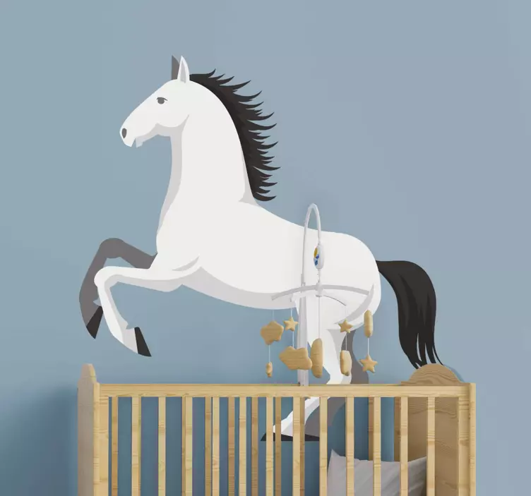 PRE white Spanish horse animal wall sticker - TenStickers