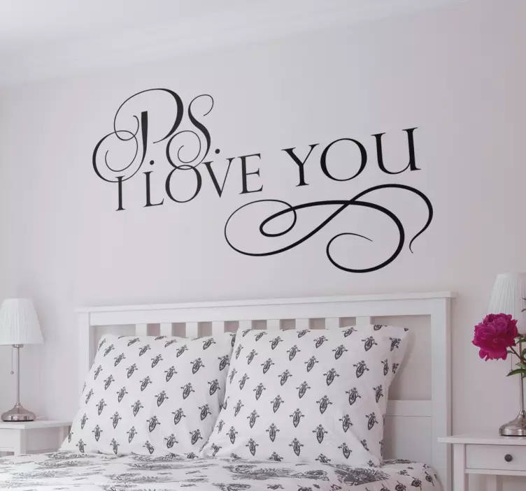 P.S. I ADORE YOU quote sticker - TenStickers