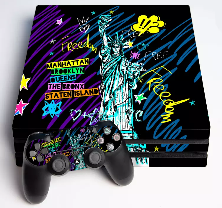 Ps4 skin freedom cityscape design - TenStickers