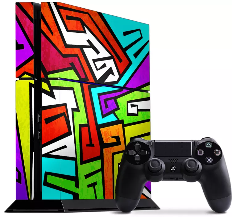 Ps4 skin with vibrant abstract designs - TenStickers