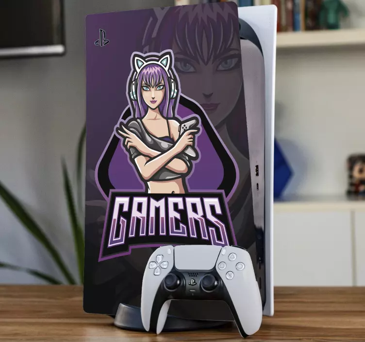 Ps5 skin gamer character design - TenStickers