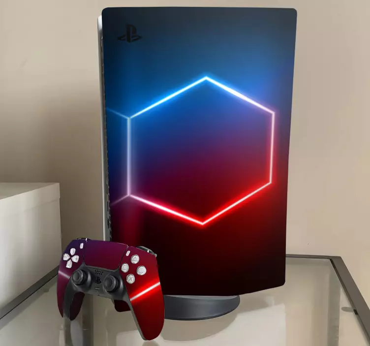 Ps5 skin hexagon light design - TenStickers