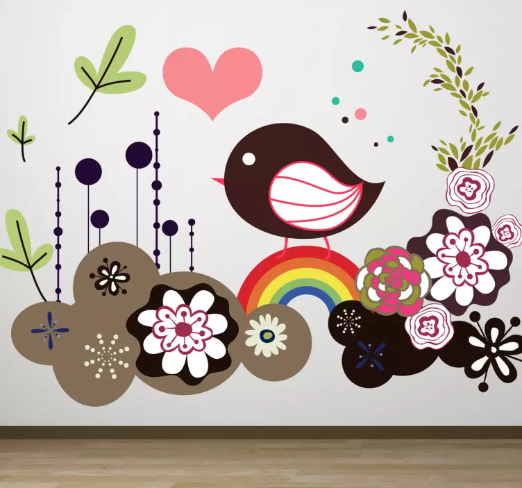 Psychedelic Bird Wall Sticker - TenStickers