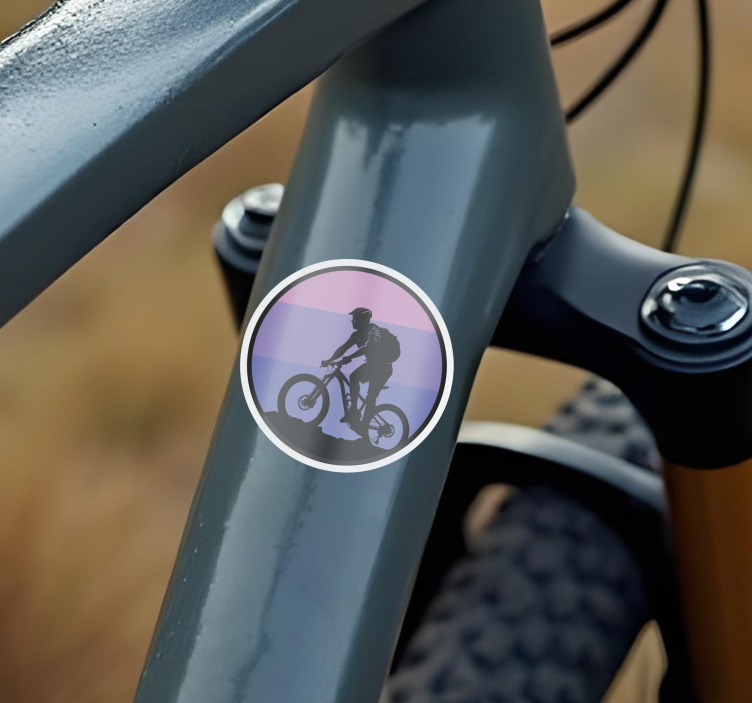 Purple sunset bike sticker - TenStickers