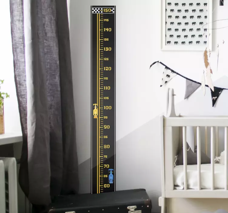 Race track height chart height chart sticker - TenStickers