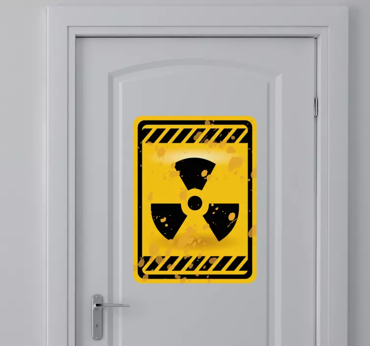 Radioactive Sign Door Sticker - TenStickers