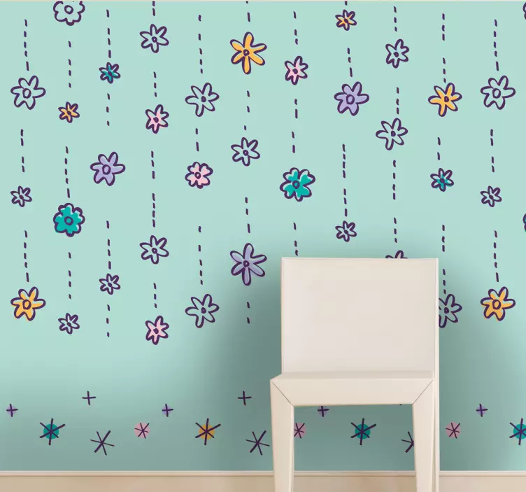 Raining Flowers wall sticker - TenStickers
