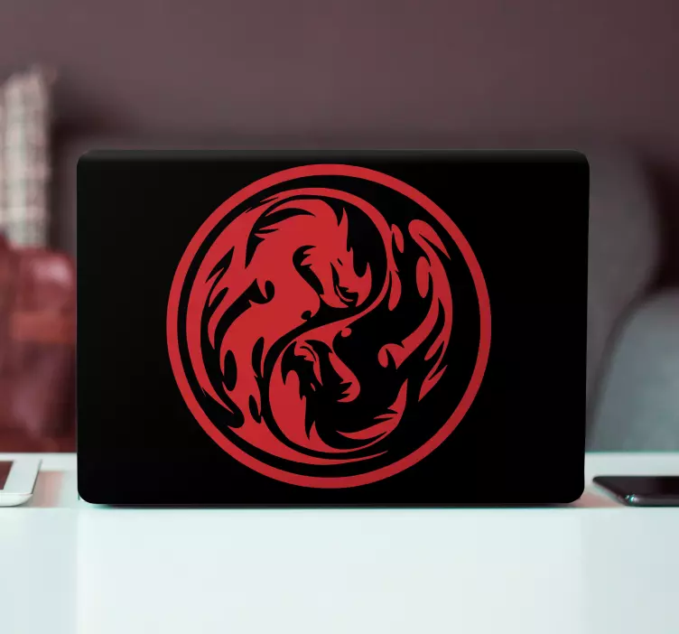 Red Dragon Emblem laptop skin - TenStickers