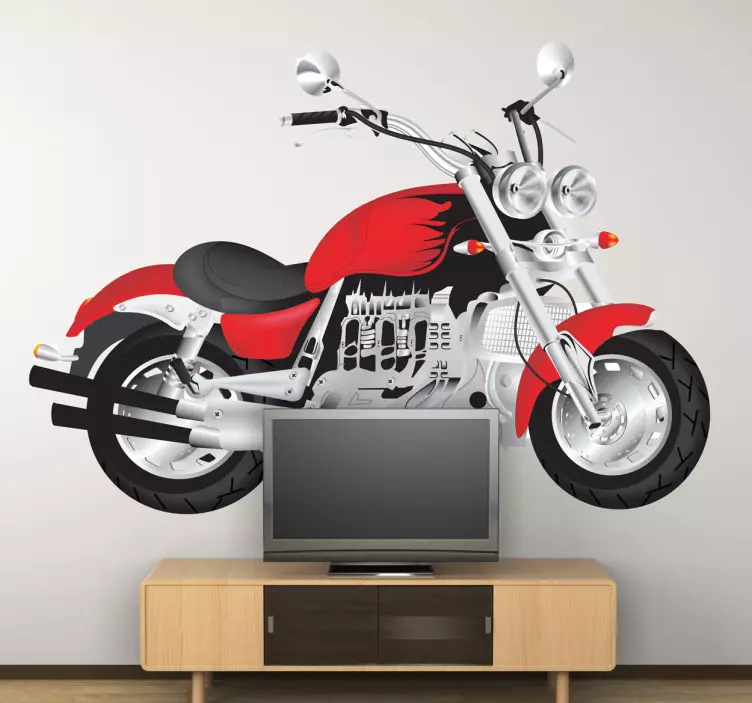 Red Motorbike Sticker - TenStickers
