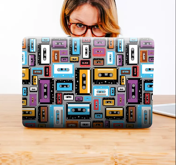 Retro Cassette Style laptop skin - TenStickers