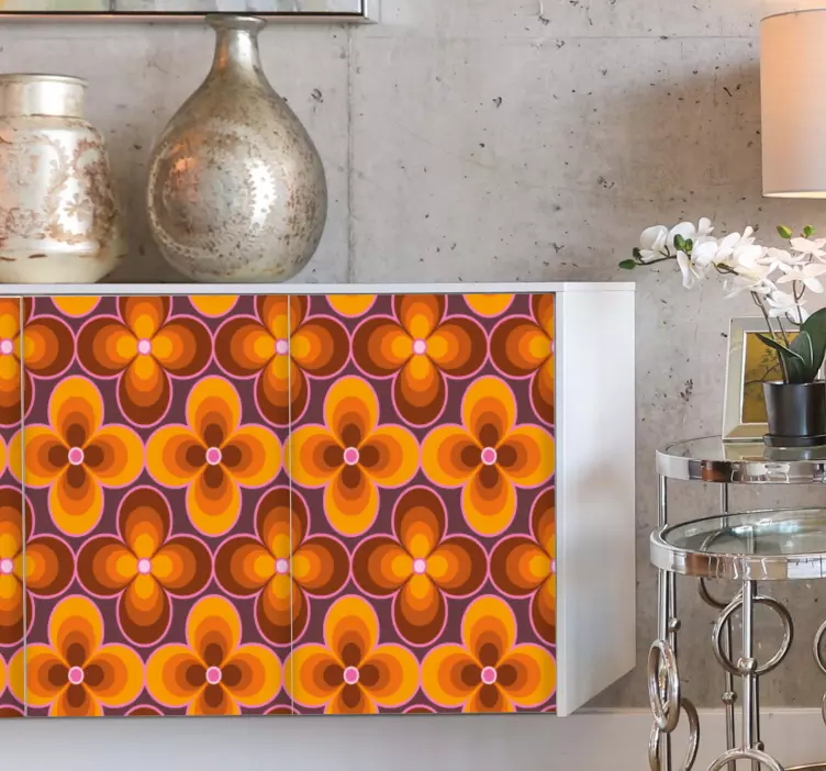 Retro floral motif furniture sticker - TenStickers