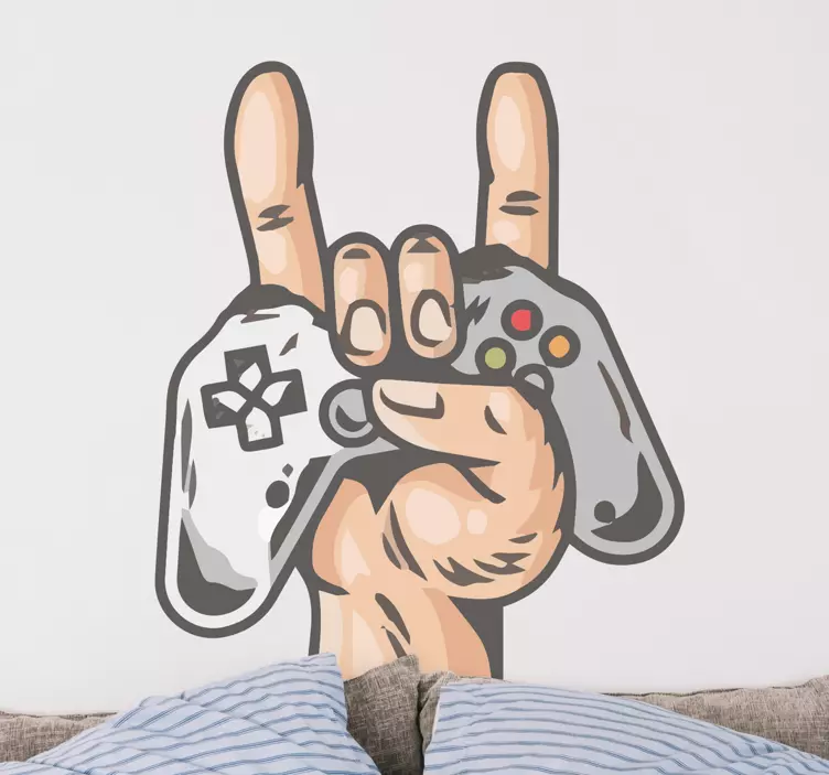 Rock sign gesture wall sticker - TenStickers