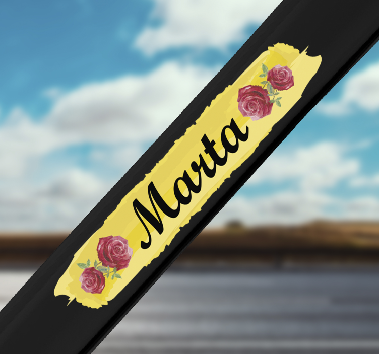 rose bike Customisable  flower wall sticker - TenStickers