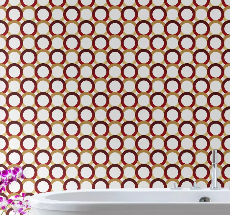 Round motif arrangement bathroom wall sticker - TenStickers