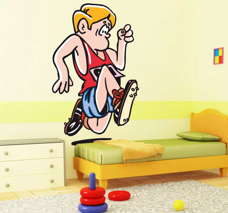 Runner Kids Funny Wall Sticker - TenStickers
