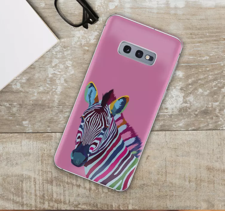 Samsung stickers colorful zebra head - TenStickers