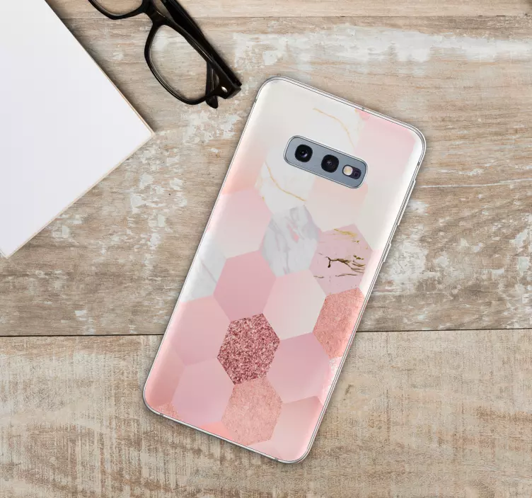 Samsung stickers pink hexagon pattern - TenStickers