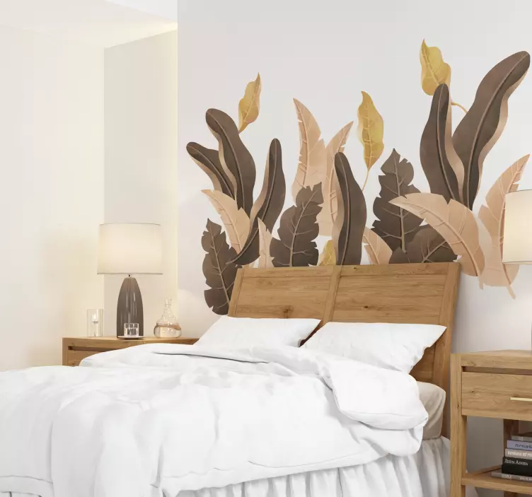 Savannah beige plants wall sticker for bedroom - TenStickers