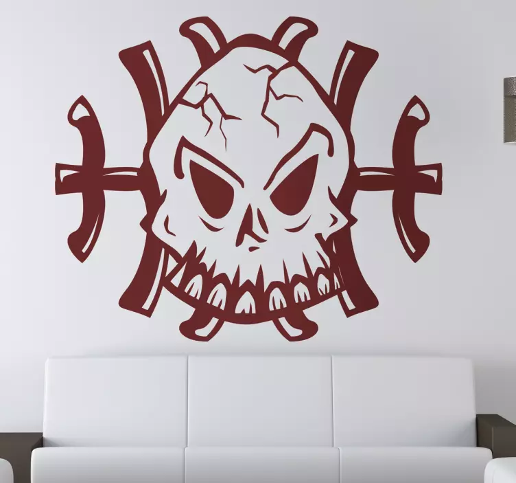 Scary Skull Halloween Sticker - TenStickers
