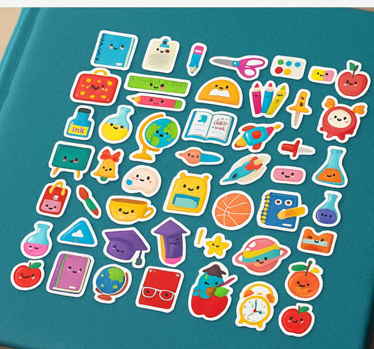 School set elements illustration sticker - TenStickers