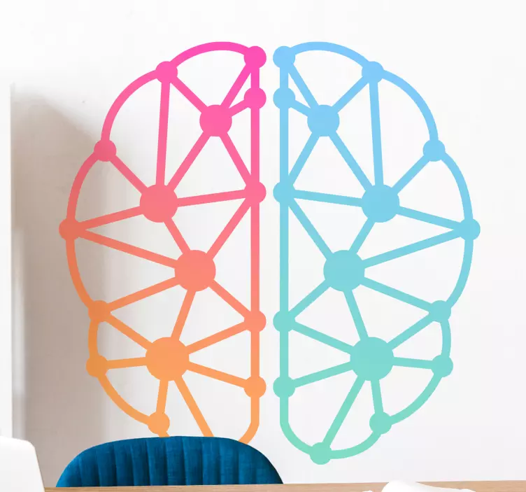 Science sticker colorful brain structure - TenStickers