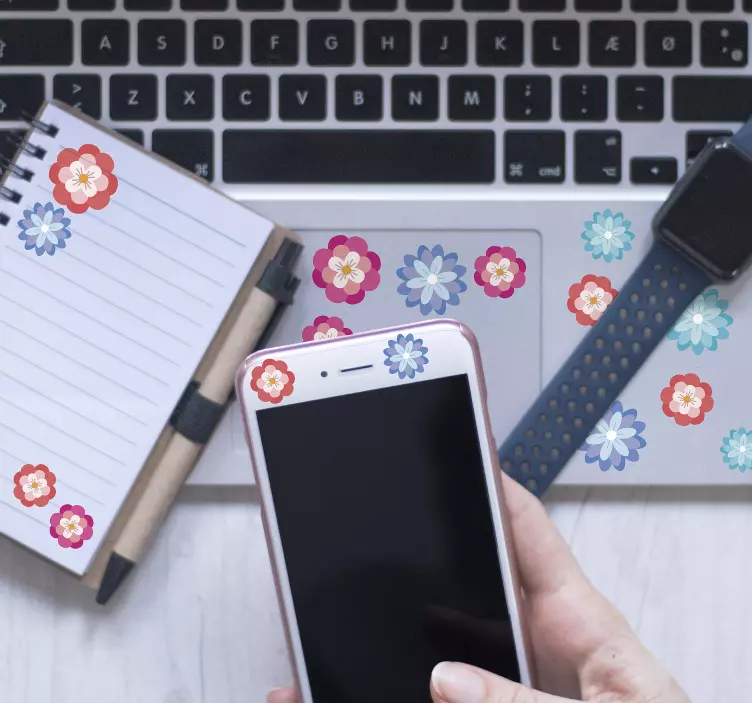 Set of colourful flower wall stickers - TenStickers