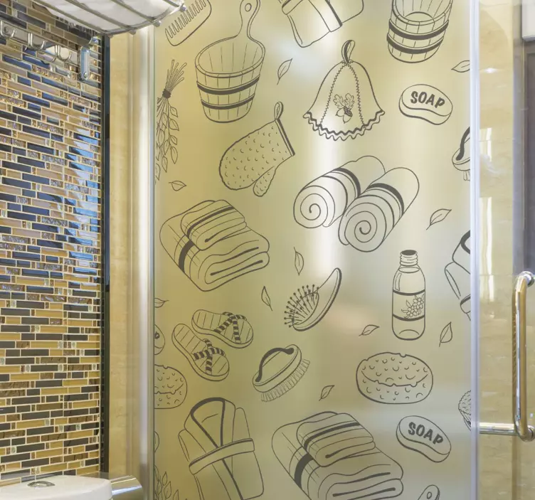 Shower screen sticker relaxing spa features - TenStickers