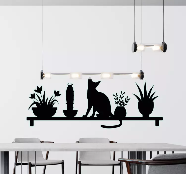Silhouette of Cat pet wall art - TenStickers