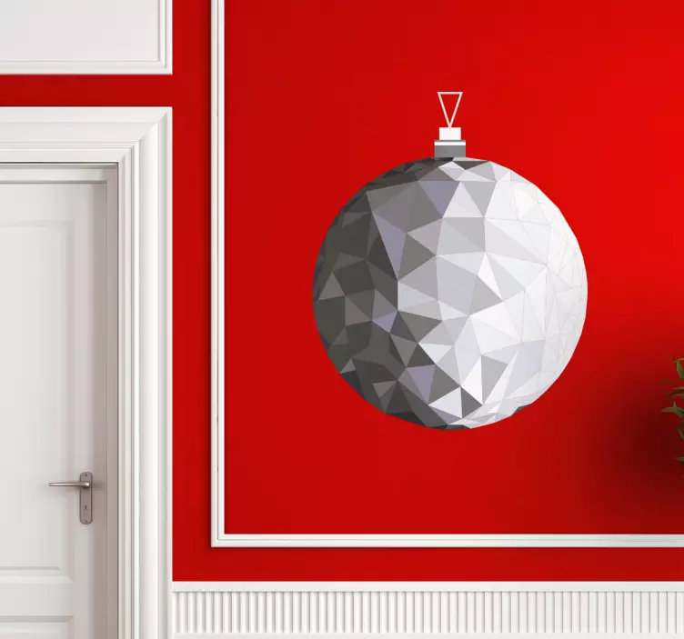 Silver Bauble Wall Sticker - TenStickers