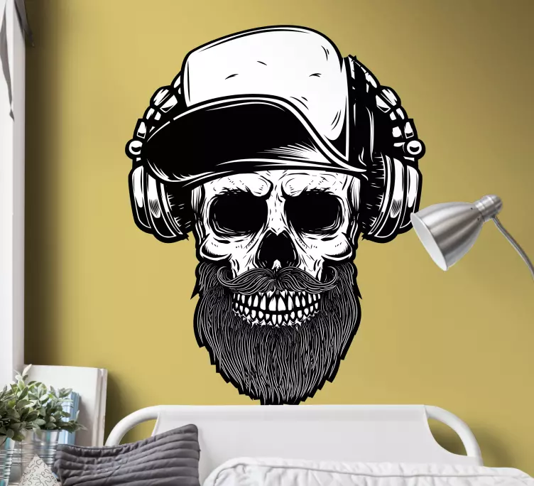 Skull with headphones Teenage Wall decals - TenStickers