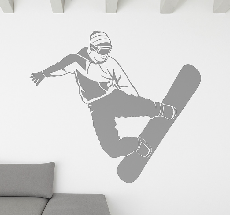 Snowboarder mute grab extreme sports sticker - TenStickers