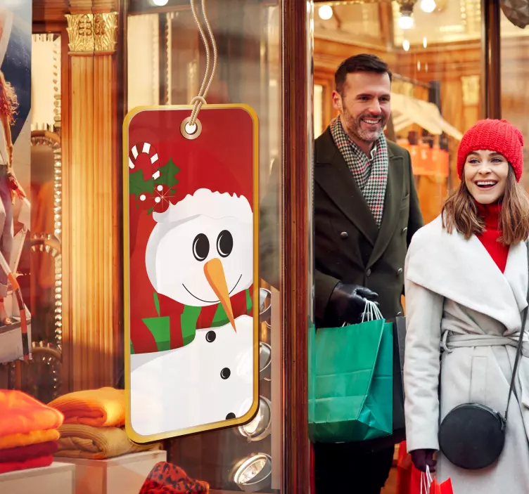 Snowman Label Sticker - TenStickers