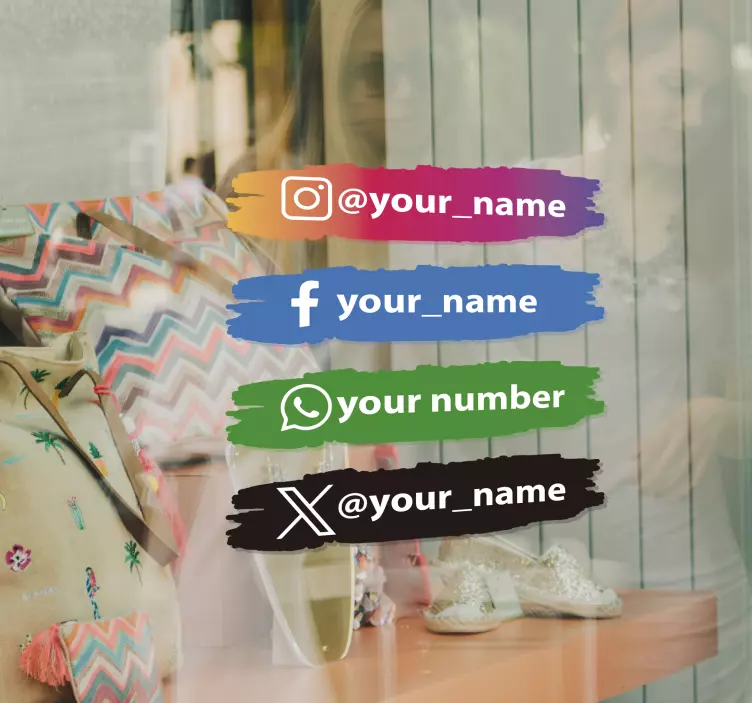 social media icons personalised vinyl sign - TenStickers