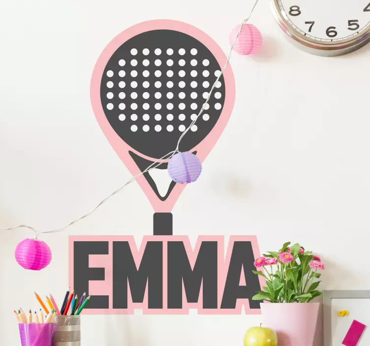 Sports wall sticker custom tennis racket design - TenStickers