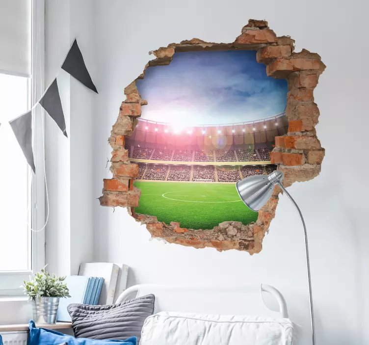 Stadium trompe l'oeil visual effects wall decal - TenStickers