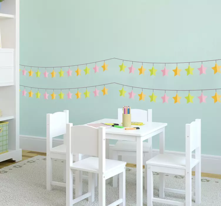 Stars Bunting Wall Stickers - TenStickers