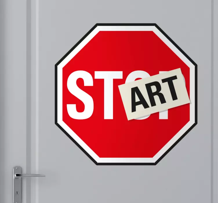 Start Sign Wall Sticker - TenStickers