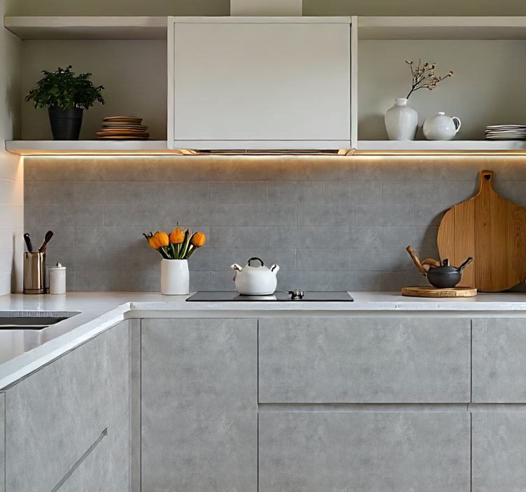 Stone effect imitation kitchen wall sticker - TenStickers