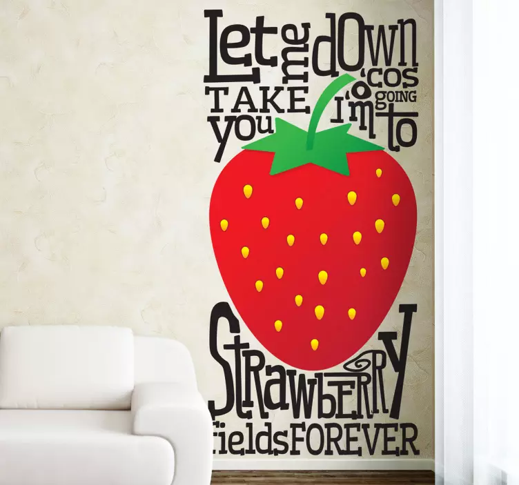 Strawberry Fields Forever Lyrics Sticker - TenStickers