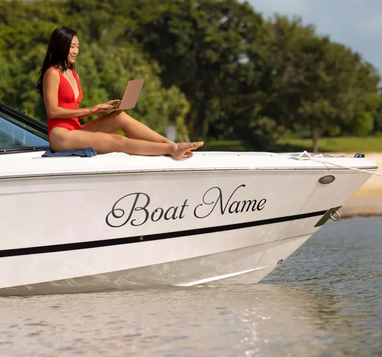 Stylish boat name nautical decal - TenStickers