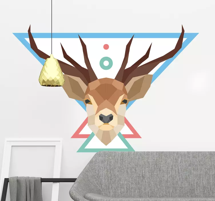 Stylized Deer Head animal wall sticker - TenStickers